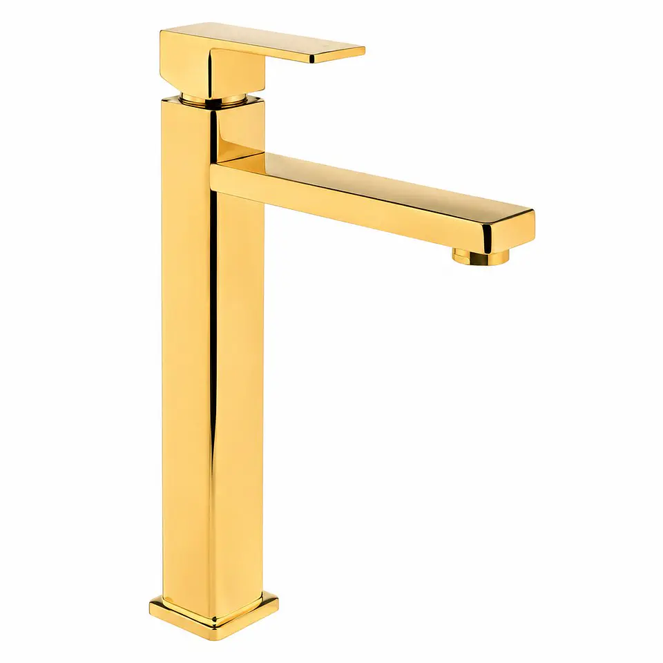 Llave lavamanos agua fría alta oro 835g 1