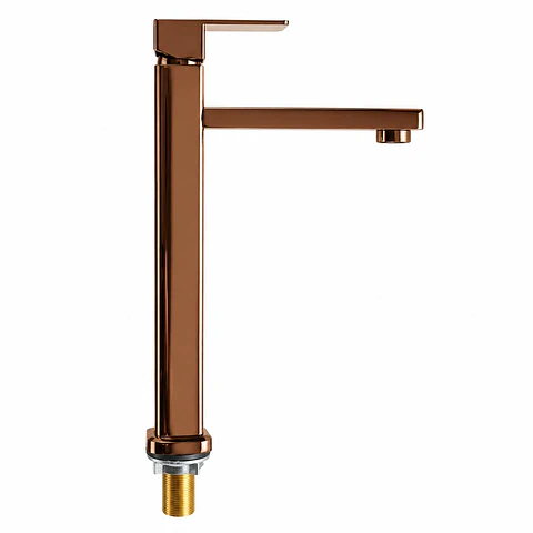 Llave lavamanos agua fría alta oro rosa 835g