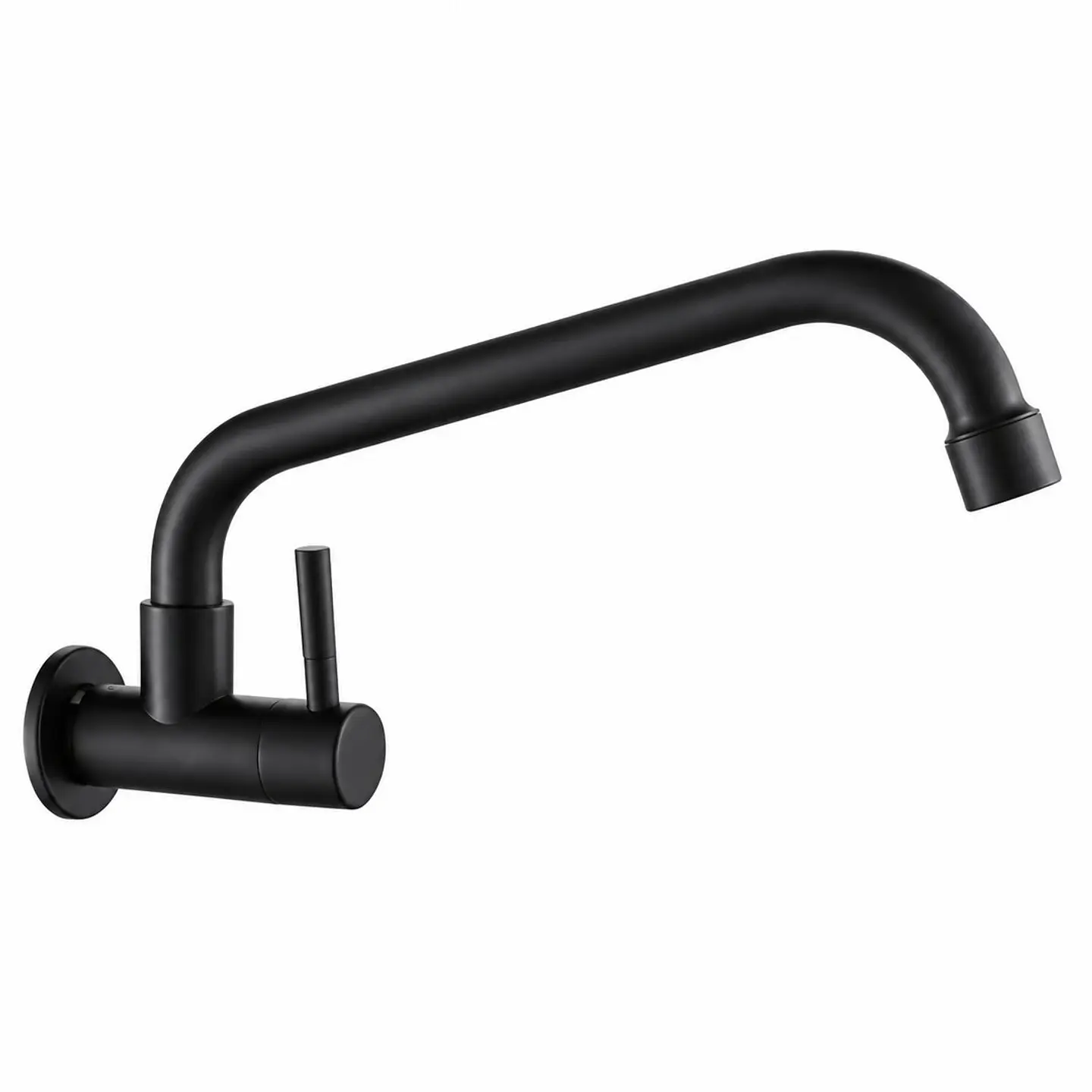 Llave lavaplatos pared agua fría negro 1