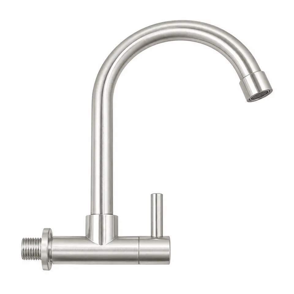 Llave lavaplatos pared agua fría acero 304 (ref. FT3215) 1