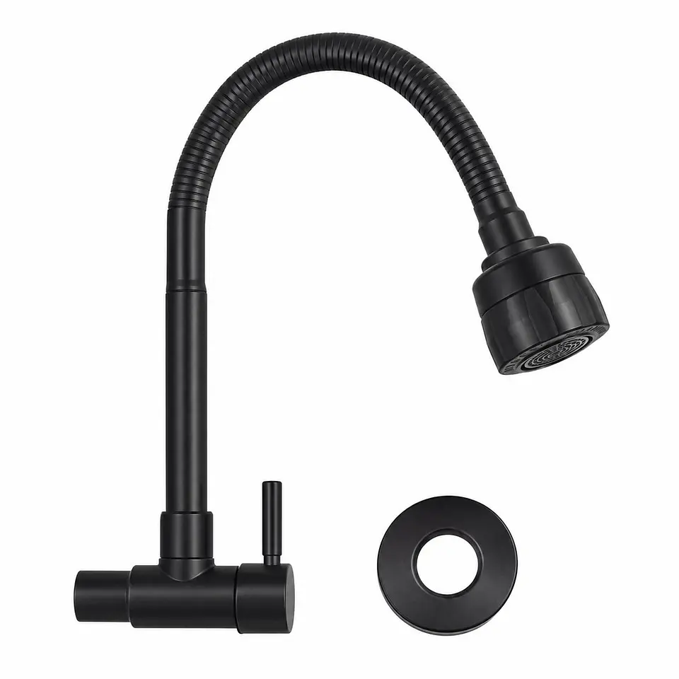 Llave pared flexible negra 1