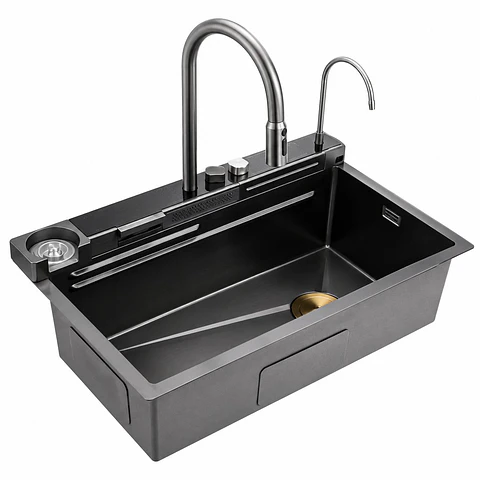 Lavaplatos inteligente negro 79 × 48 × 27 cm