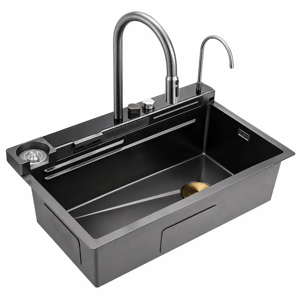 Lavaplatos inteligente negro 79 × 48 × 27 cm 1