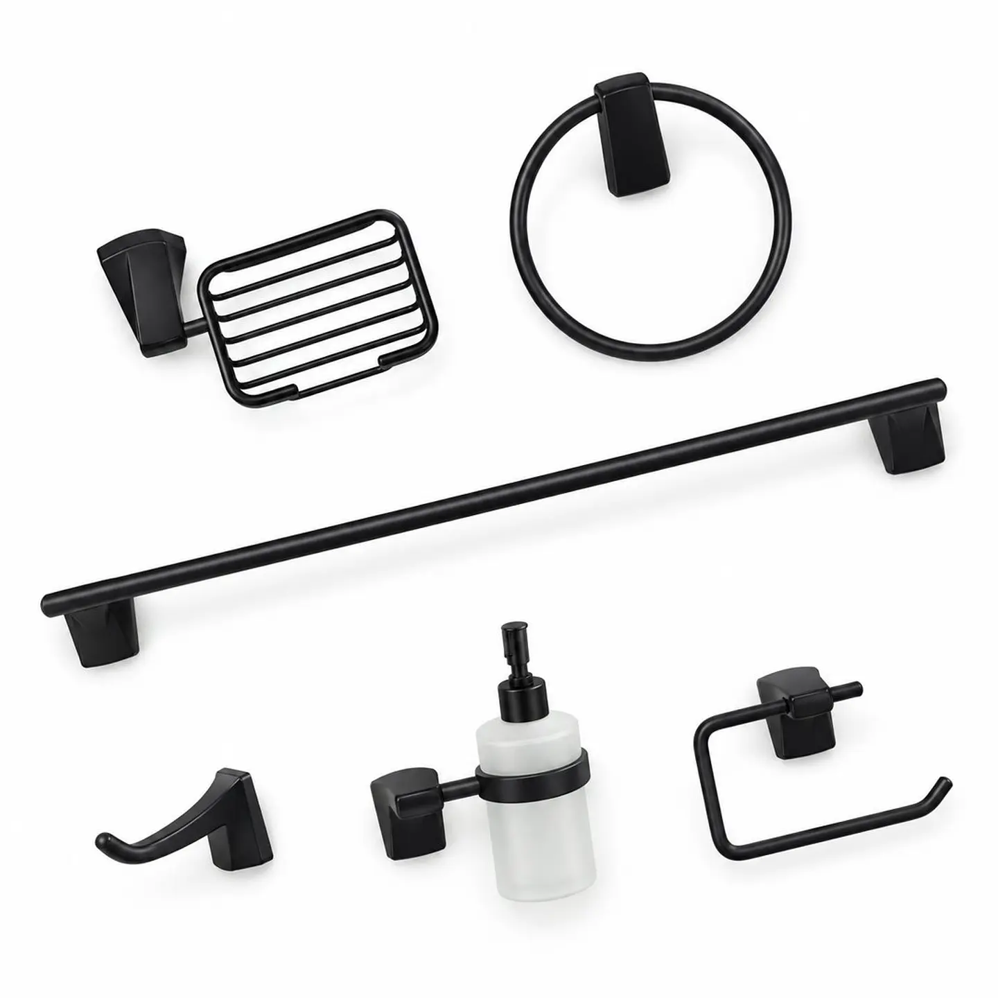 Accesorios milano negro 6 piezas 1