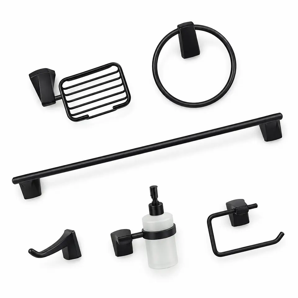 Accesorios milano negro 6 piezas 1