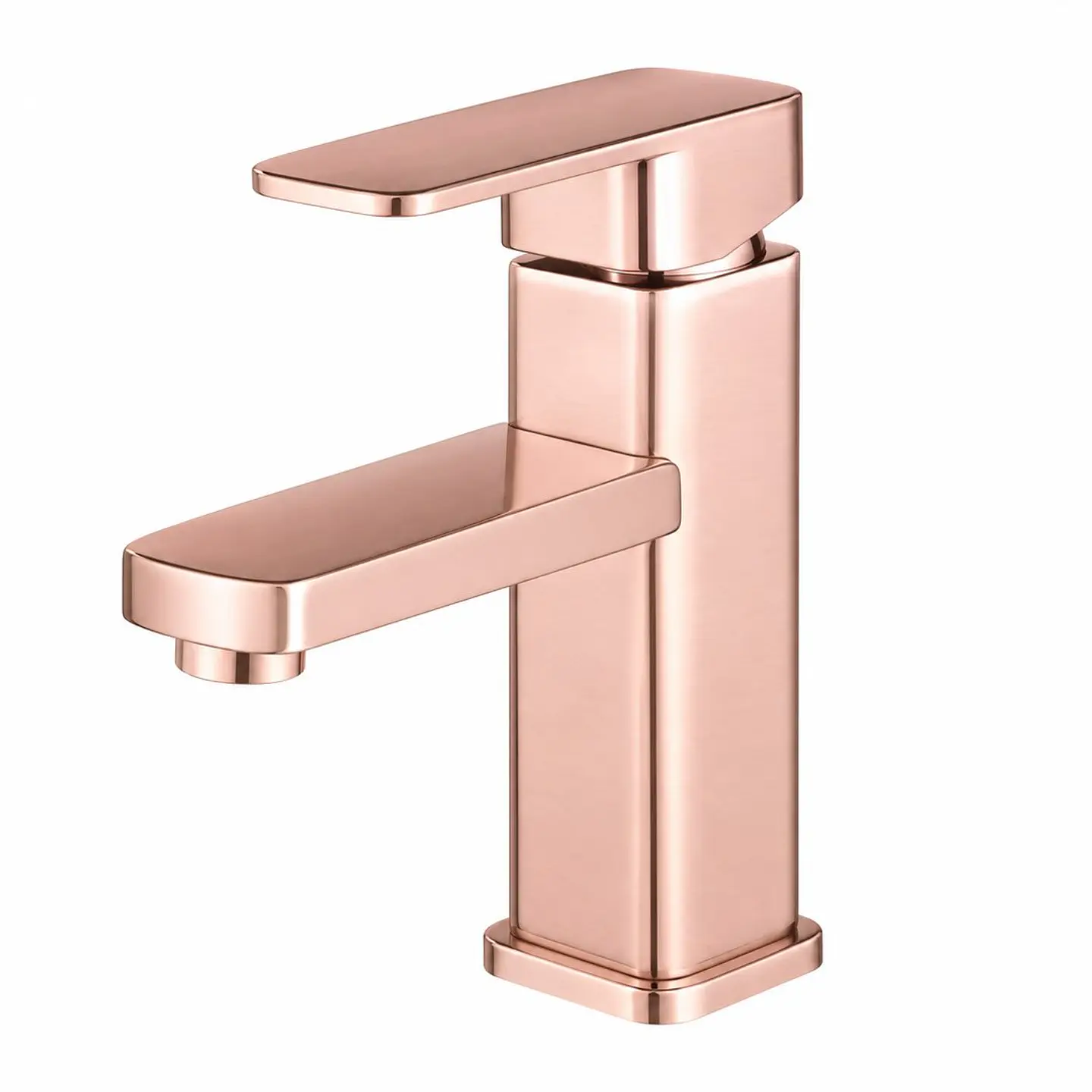Monocontrol lavamanos bajo cuadrado oro rosa 1