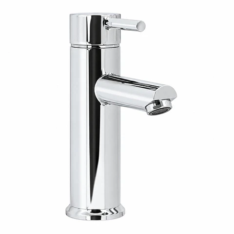 Monocontrol lavamanos bajo cuello recto cromado de 17 cm