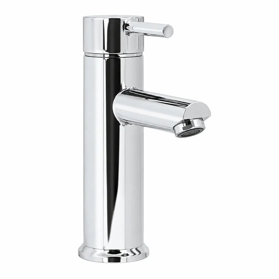 Monocontrol lavamanos bajo cuello recto cromado de 17 cm 1