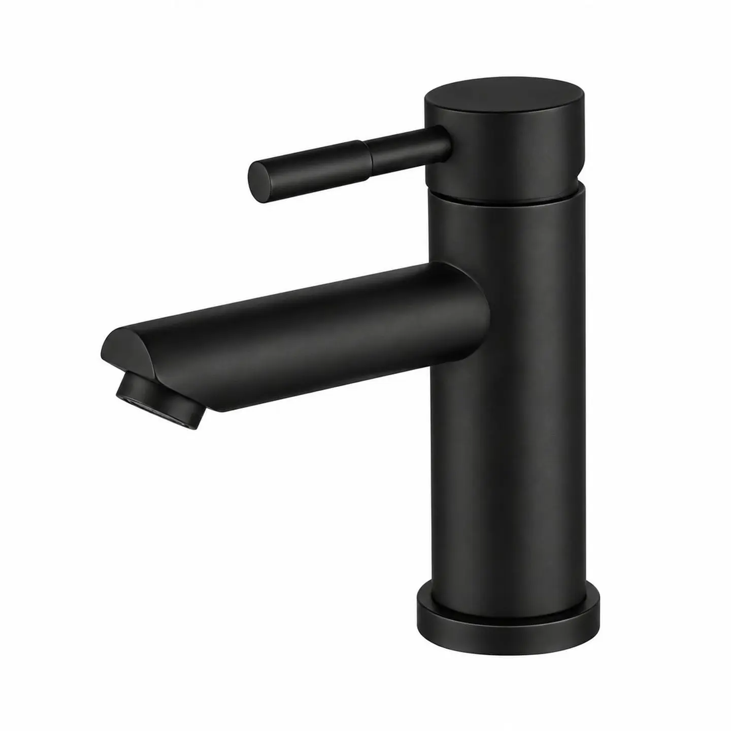 Monocontrol lavamanos bajo cuello recto negro mate 1