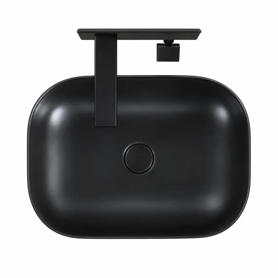 Lavamanos cerámica negro mate 360 × 250 × 115 1