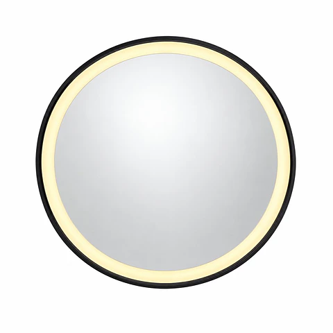 Espejo LED negro 80 × 80