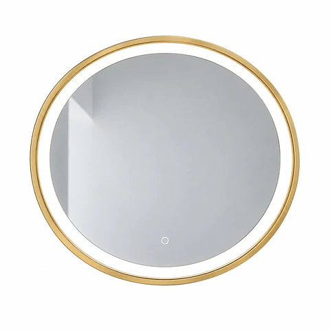 Espejo LED oro 80 × 80