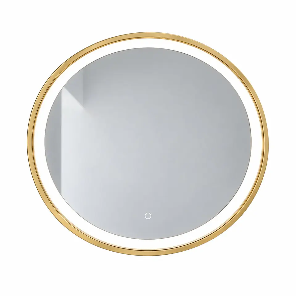 Espejo LED oro 80 × 80 1