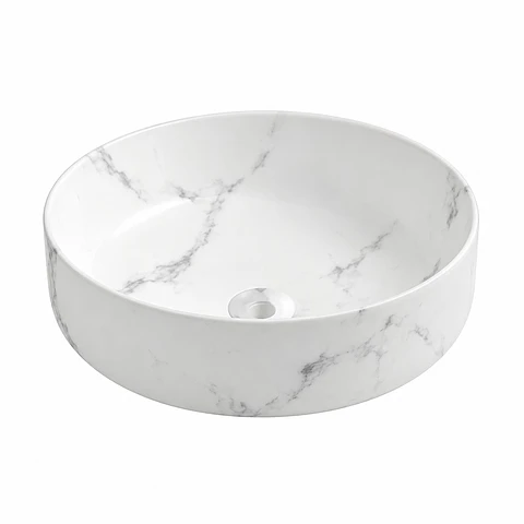 Lavamanos redondo carrara brillante 435 × 435 × 105