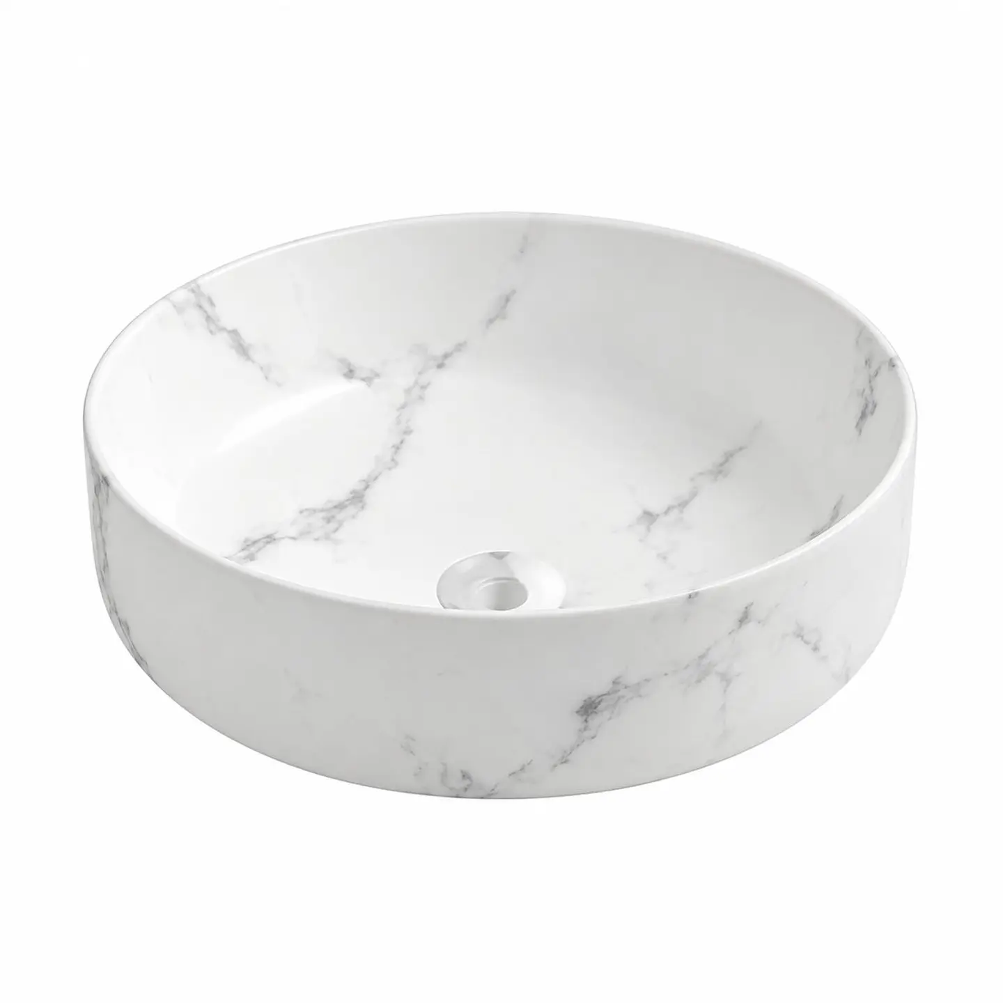 Lavamanos redondo carrara brillante 435 × 435 × 105 1
