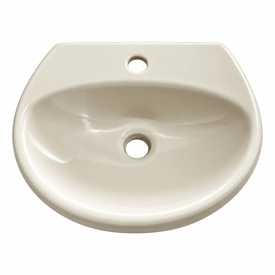 Lavamanos de colgar beige 36 × 31 cm 1