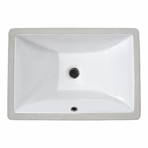 Lavamanos Submontar Rectangular Blanco 46 × 32,5 × 18,5 cm