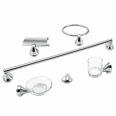 Juego de Accesorios 6 Piezas Jabonera Ovalada