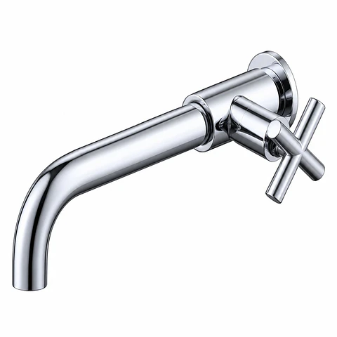 Llave Lavamanos Pared Acero