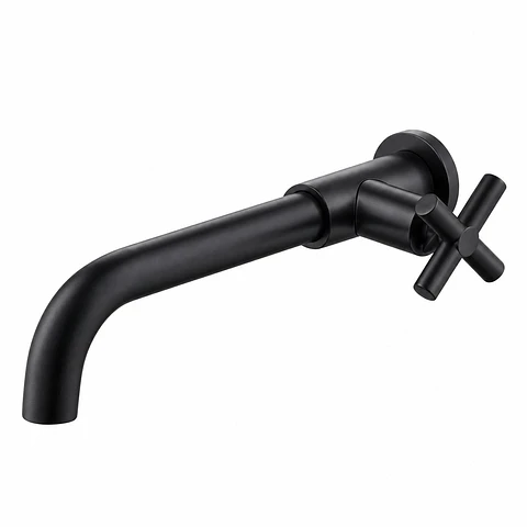 Llave Lavamanos Pared Negro