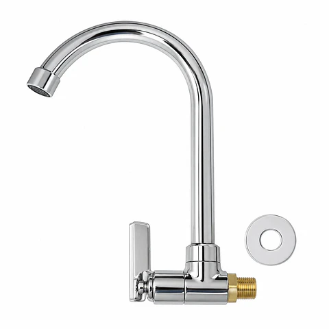 Llave Lavaplatos Pared Agua Fría Cromada