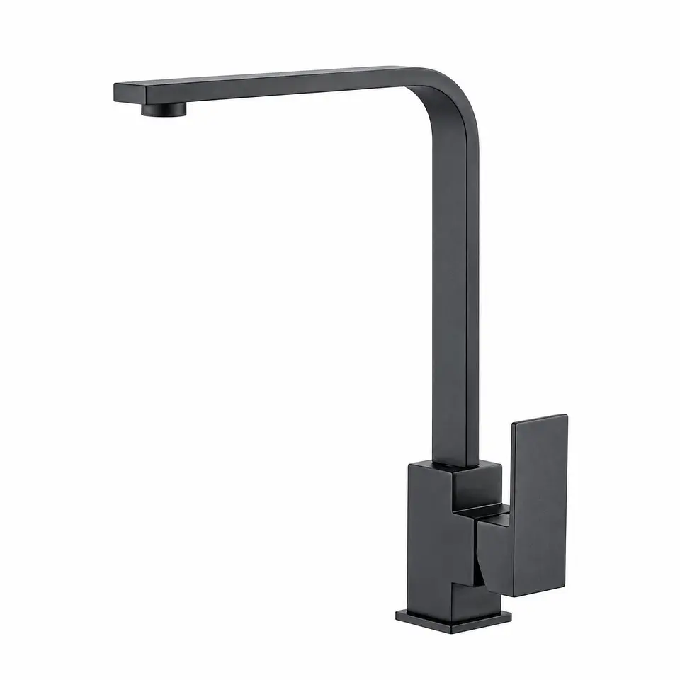 Monocontrol Lavaplatos Cuello en l Cuadrado Negro Mate 1