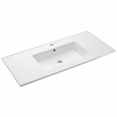 Lavamanos Integrado en Porcelana Blanco 80 × 47 cm