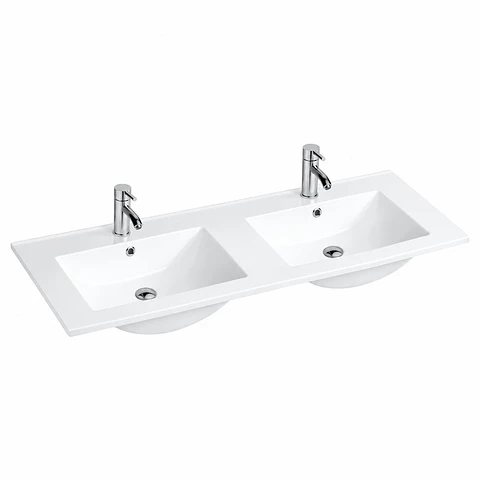 Lavamanos Integrado Pozuelo Doble Blanco 1210 × 460 × 170