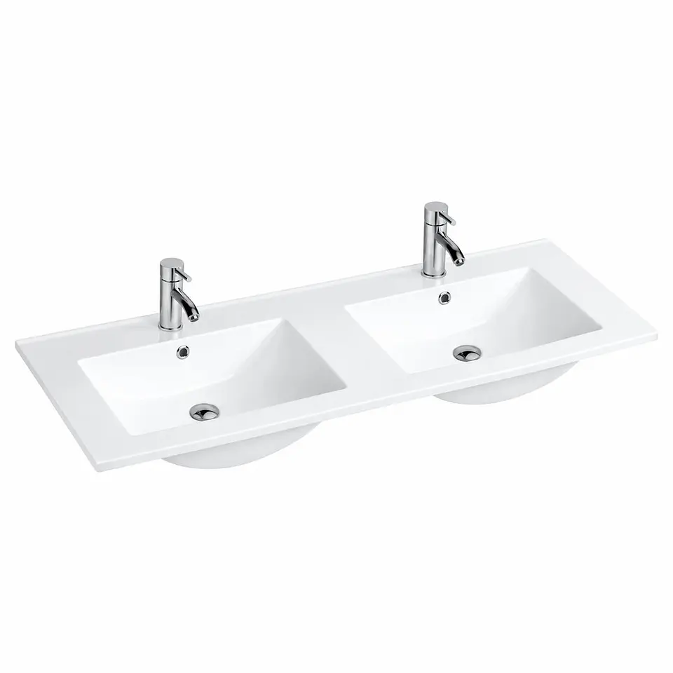 Lavamanos Integrado Pozuelo Doble Blanco 1210 × 460 × 170 1