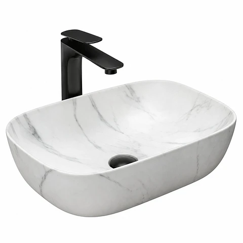 Lavamanos Rectangular Carrara Mate 455 × 325 × 135
