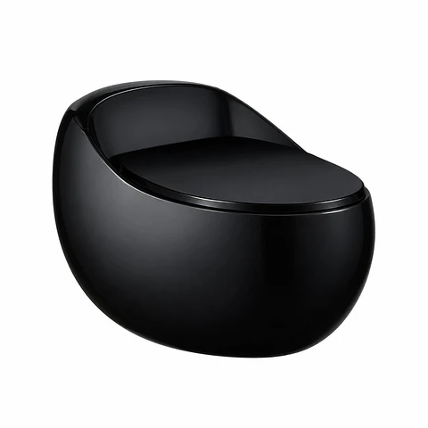 Sanitario One Piece Negro Brillante Huevo