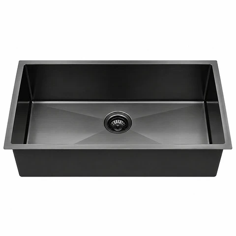 Lavaplatos Acero 304 Negro 70 × 45 × 21 cm Thickness:2.5+0.7 mm