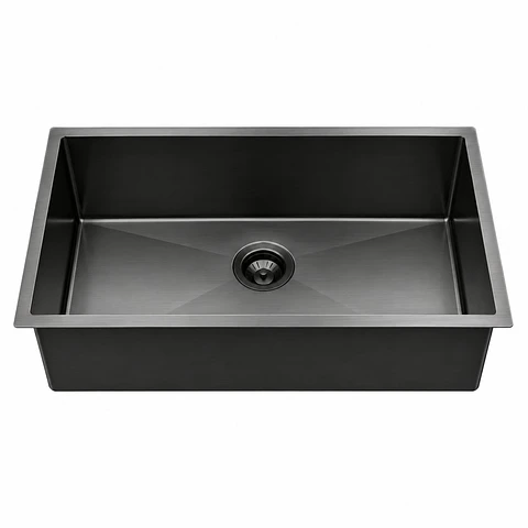 Lavaplatos Acero 304 Negro 60 × 45 × 21 cm Thickness:2.5+0.7 mm, 304 SS