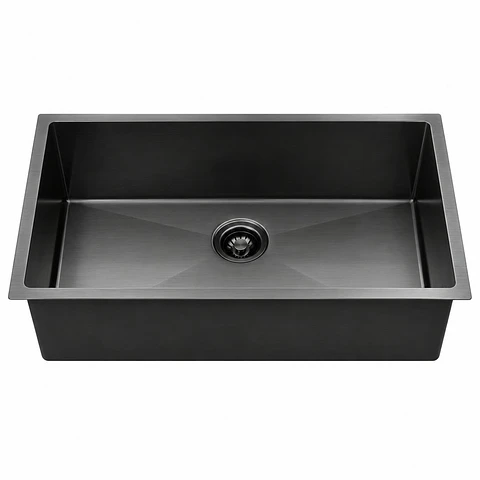Lavaplatos Acero 304 Negro 51 × 45 × 21 cm Thickness:2.5+0.7 mm, 304 SS