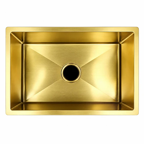 Lavaplatos Acero 304 Oro 51 × 45 × 21 cm Thickness:2.5+0.7 mm, 304 SS