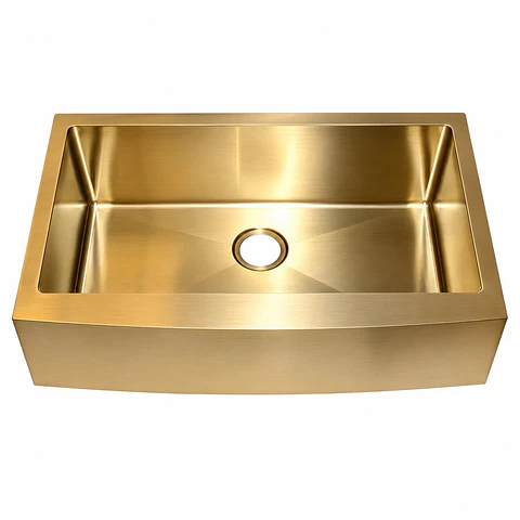 Lavaplatos Dominic Acero 304 Oro 65 × 50 × 21 cm Thickness:2.5+0.7 mm, 304 SS