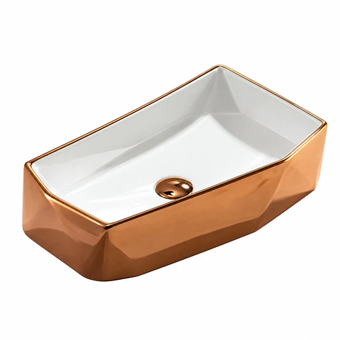 Lavamanos Vicenza 550 × 330 × 120 mm Oro Rosa