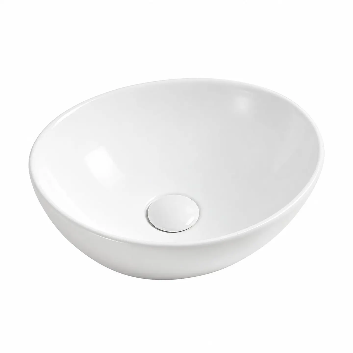 Lavamanos Sobreponer Ovalado en Porcelana Blanco 40 × 33 cm 1
