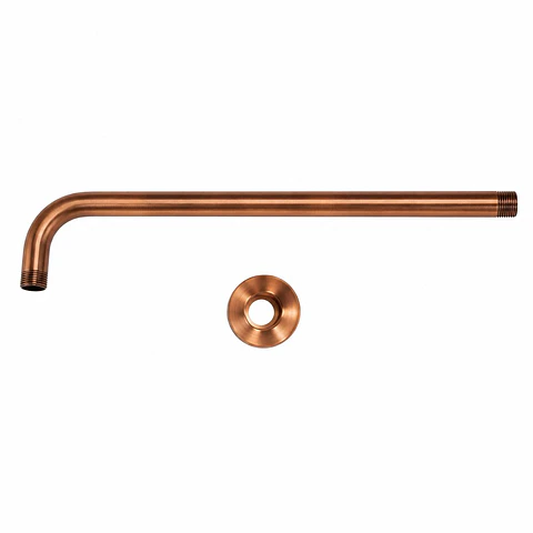 Tubo Extensión Ducha 40 cm Cobre con Escudo