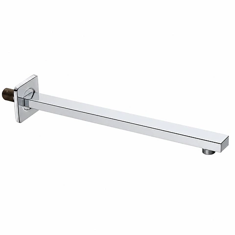 Tubo Extensión Ducha 40 cm Cuadrado Cromado con Escudo
