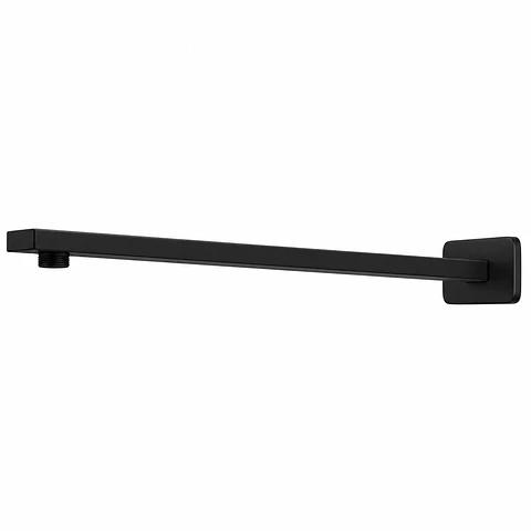 Tubo Extensión Ducha Cuadrado Negro con Escudo