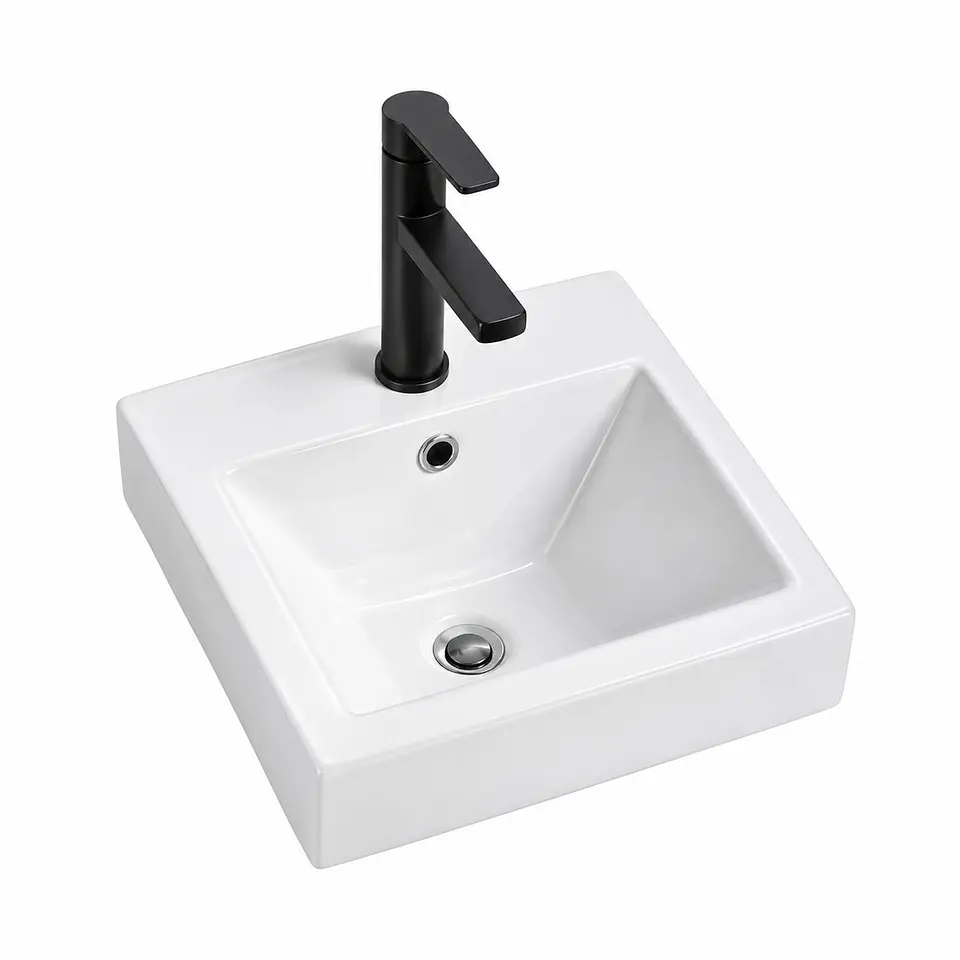 Lavamanos Integrado en Porcelana Blanco 400 × 360 × 170 1