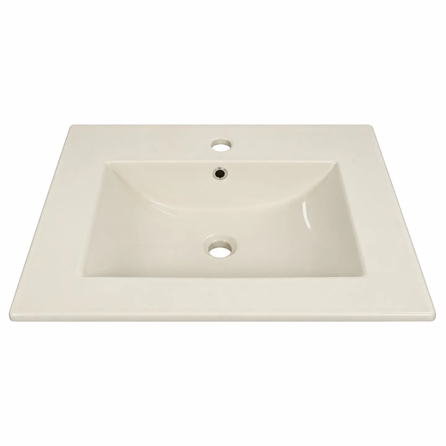Lavamanos Integrado en Porcelana Beige 41 × 41 cm 1