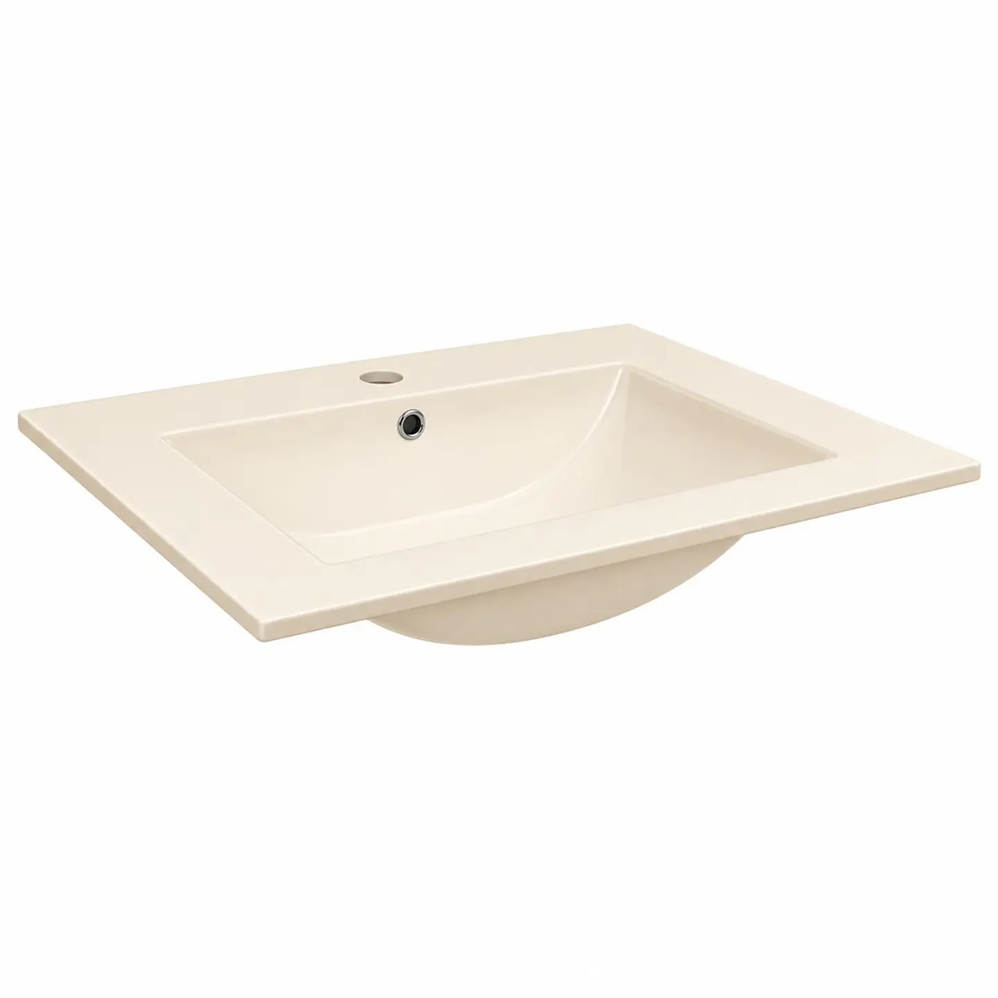 Lavamanos Integrado en Porcelana Beige 50 × 40 cm 1
