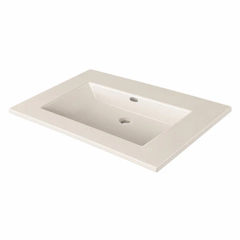 Lavamanos Integrado en Porcelana Beige 60 × 40 cm