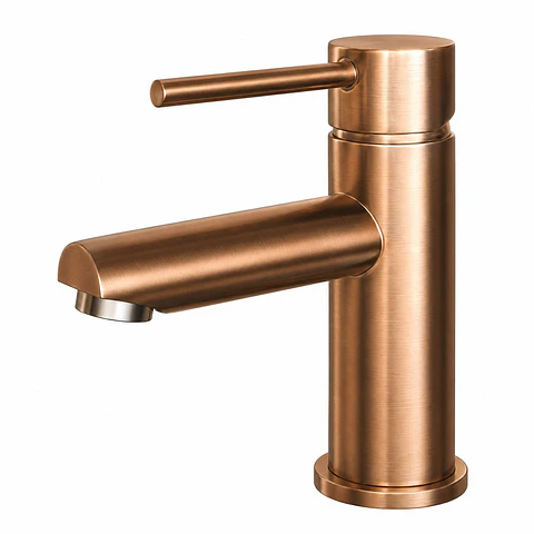 Monocontrol Lavamanos Bajo Cuello Recto Oro Rosa