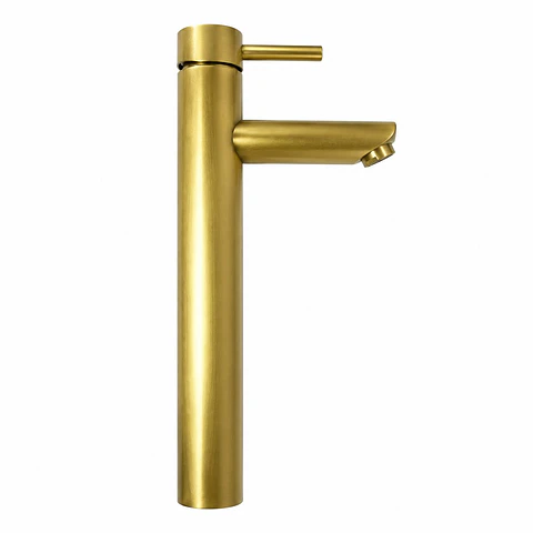 Monocontrol Lavamanos Alto Cuello Recto Bronce