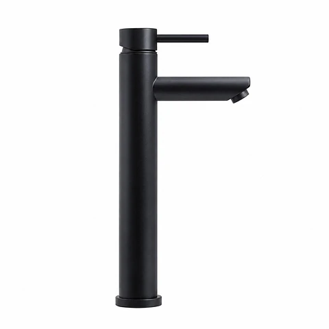 Monocontrol Lavamanos Alto Cuello Recto Negro Mate
