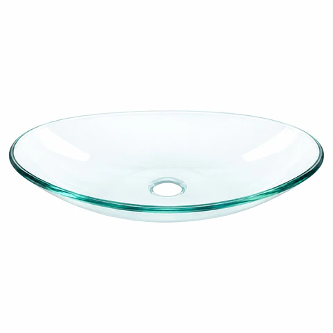 Lavamanos en Cristal Transparente Canoa 45 × 33 cm