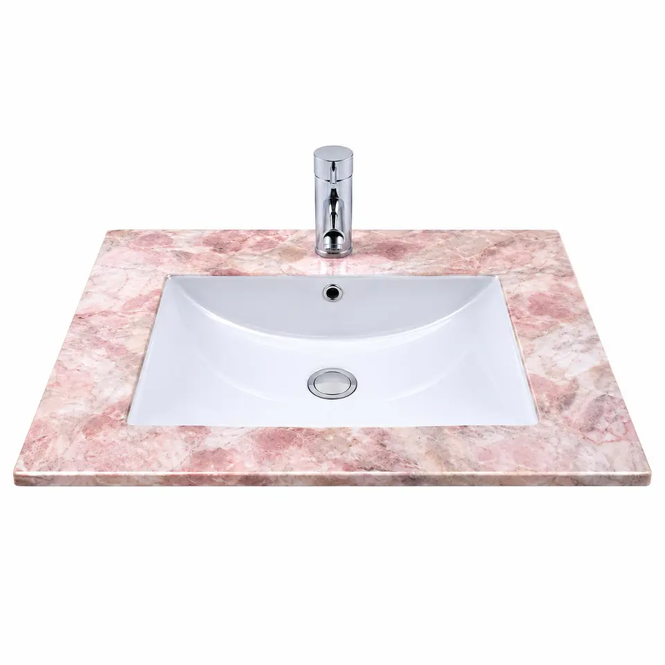 Lavamanos Integrado en Porcelana Rosa 60 × 47 cm 1